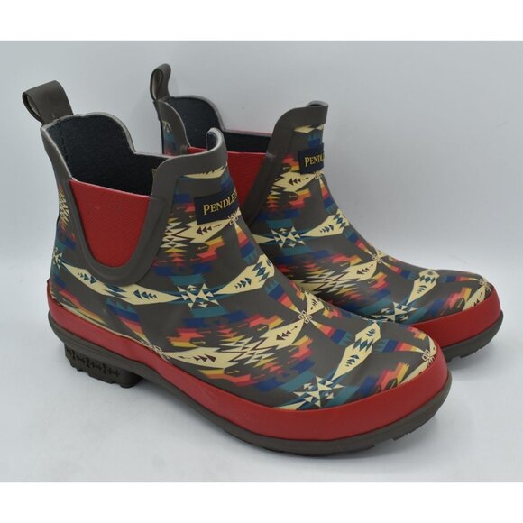 Pendleton Womens Size 7 Tucson Grey Multicolored Chelsea Waterproof Rain Boots - Picture 4 of 13